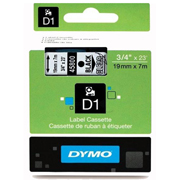 DYMO CINTA D1 19mm x 7m NEGRO/TRANSPARENTE S0720820